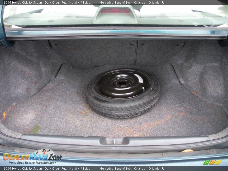 1996 Honda Civic LX Sedan Dark Green Pearl Metallic / Beige Photo #22