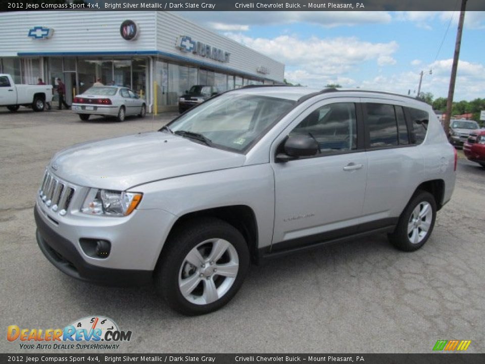2012 Jeep Compass Sport 4x4 Bright Silver Metallic / Dark Slate Gray Photo #1