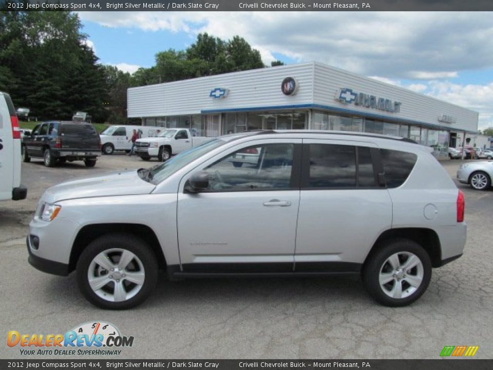 2012 Jeep Compass Sport 4x4 Bright Silver Metallic / Dark Slate Gray Photo #2