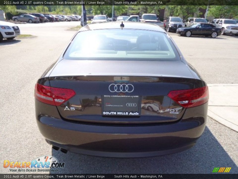 2011 Audi A5 2.0T quattro Coupe Teak Brown Metallic / Linen Beige Photo #4