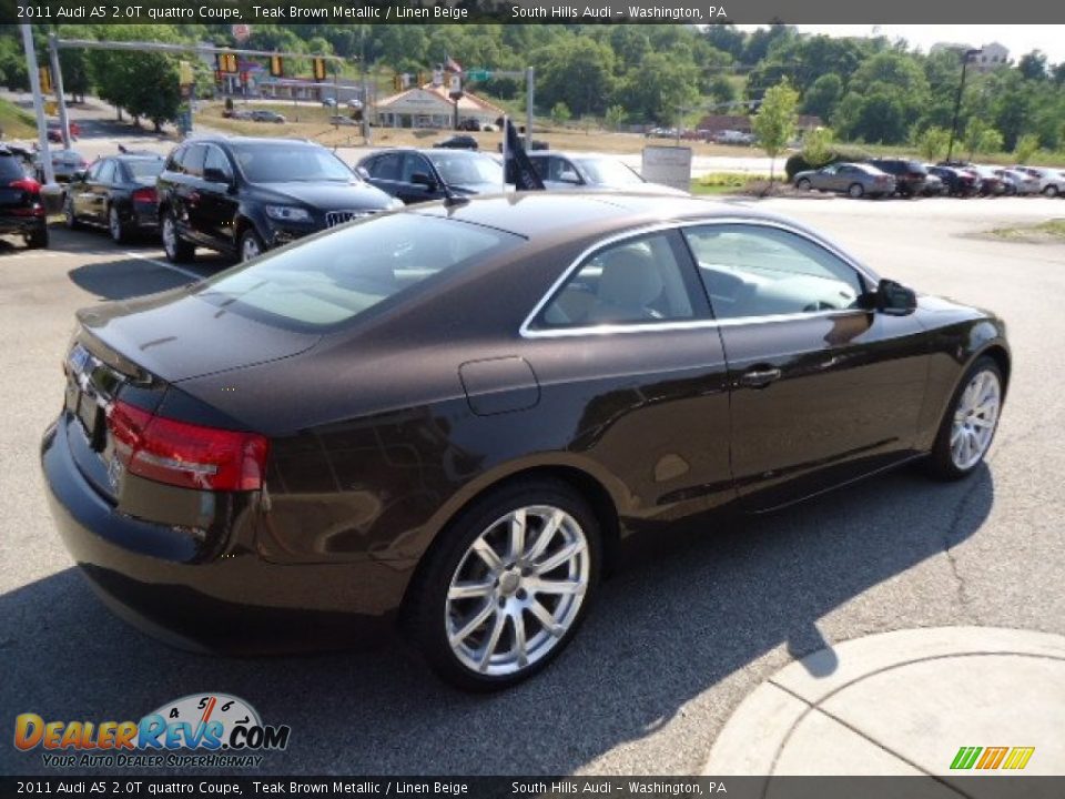 2011 Audi A5 2.0T quattro Coupe Teak Brown Metallic / Linen Beige Photo #5