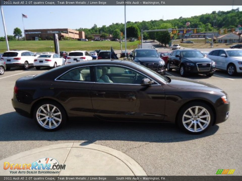 2011 Audi A5 2.0T quattro Coupe Teak Brown Metallic / Linen Beige Photo #6