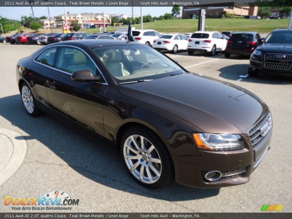 2011 Audi A5 2.0T quattro Coupe Teak Brown Metallic / Linen Beige Photo #7