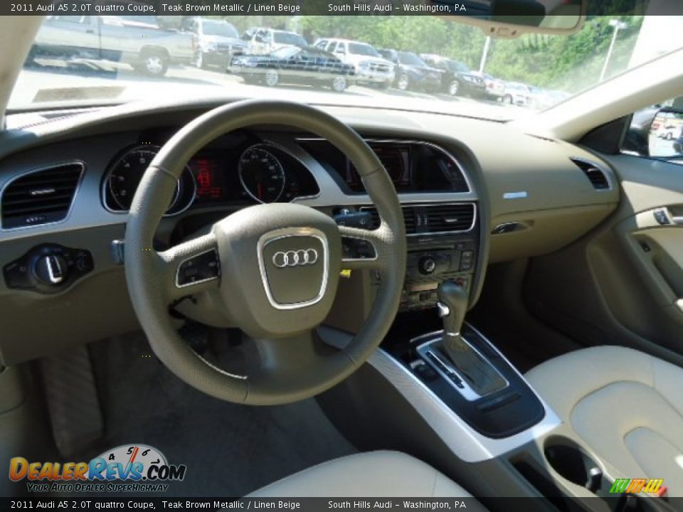 2011 Audi A5 2.0T quattro Coupe Teak Brown Metallic / Linen Beige Photo #12
