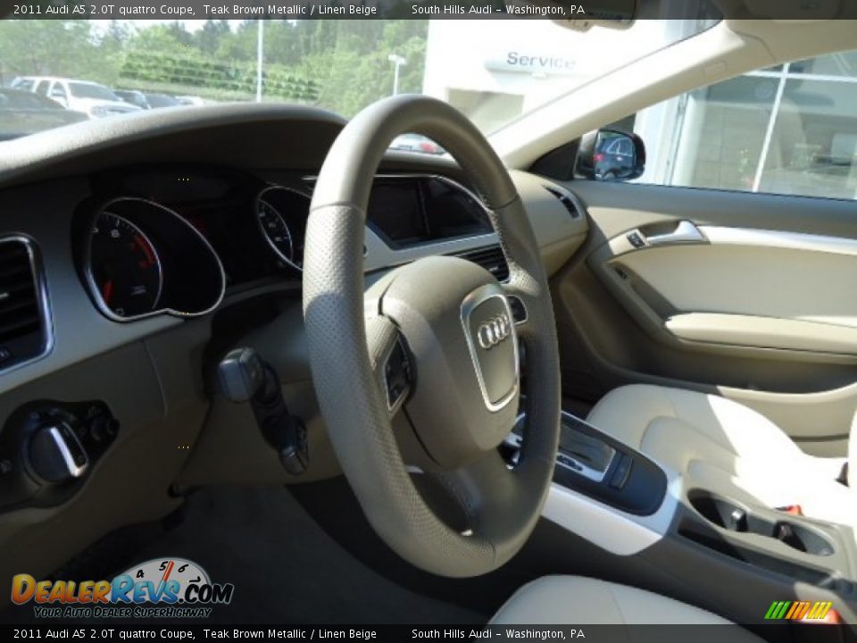 2011 Audi A5 2.0T quattro Coupe Teak Brown Metallic / Linen Beige Photo #16