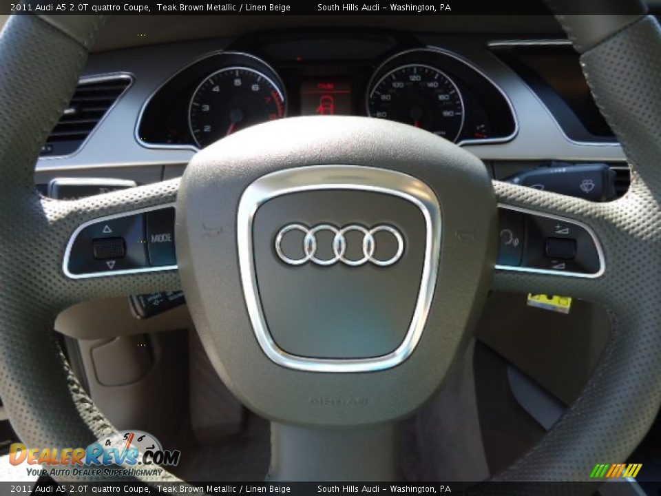 2011 Audi A5 2.0T quattro Coupe Teak Brown Metallic / Linen Beige Photo #18