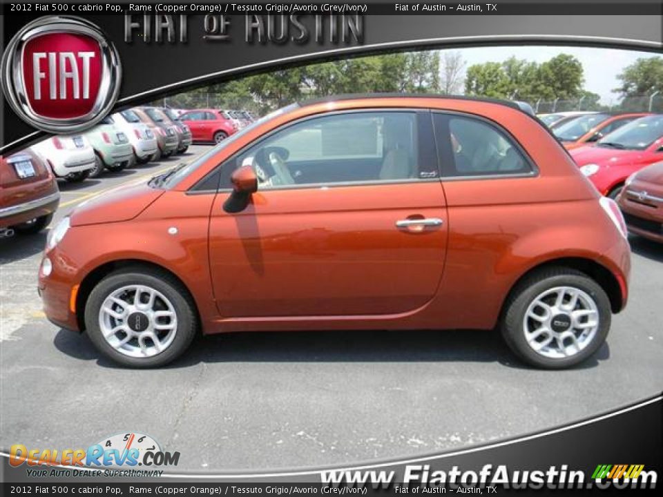 2012 Fiat 500 c cabrio Pop Rame (Copper Orange) / Tessuto Grigio/Avorio (Grey/Ivory) Photo #1
