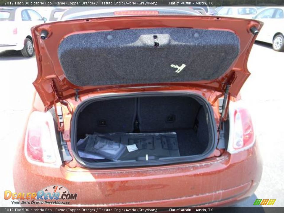 2012 Fiat 500 c cabrio Pop Rame (Copper Orange) / Tessuto Grigio/Avorio (Grey/Ivory) Photo #5