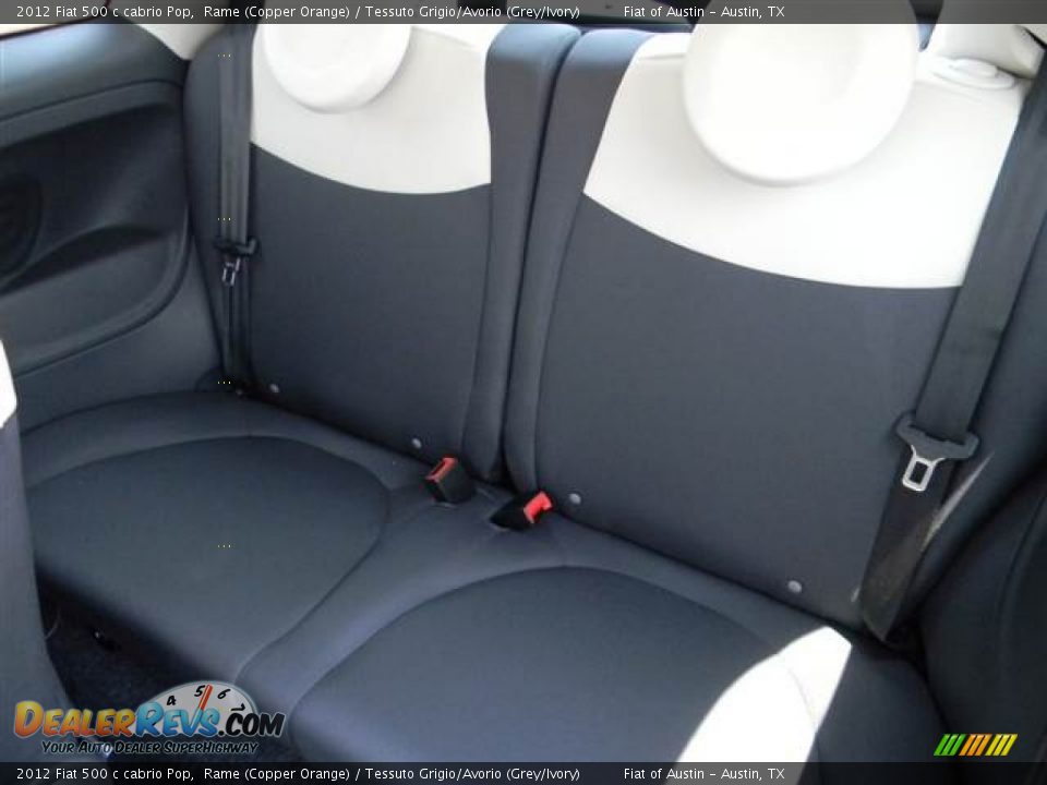 2012 Fiat 500 c cabrio Pop Rame (Copper Orange) / Tessuto Grigio/Avorio (Grey/Ivory) Photo #8