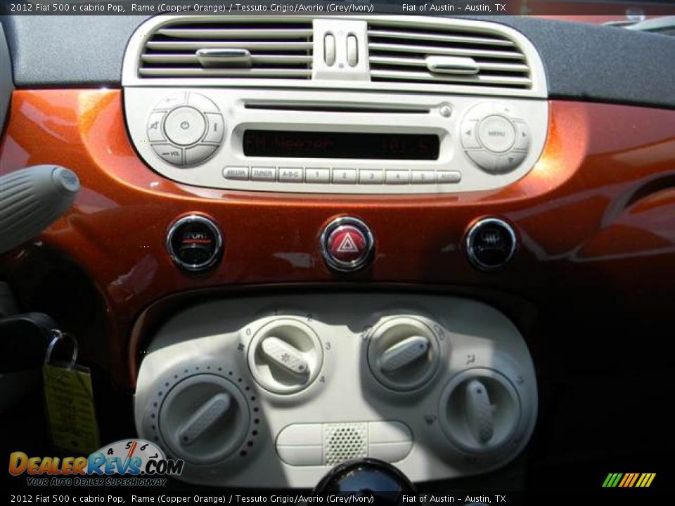 2012 Fiat 500 c cabrio Pop Rame (Copper Orange) / Tessuto Grigio/Avorio (Grey/Ivory) Photo #9