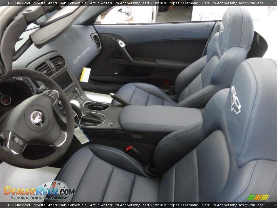 Diamond Blue/60th Anniversary Design Package Interior - 2013 Chevrolet Corvette Grand Sport Convertible Photo #6