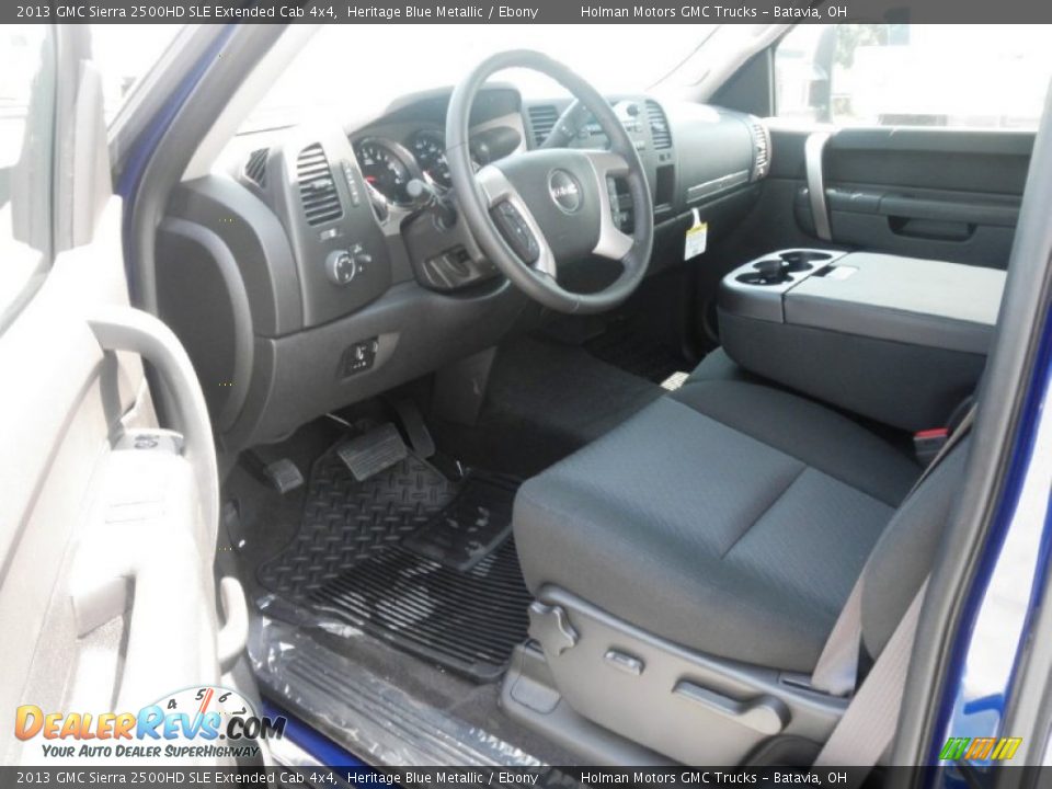 Ebony Interior - 2013 GMC Sierra 2500HD SLE Extended Cab 4x4 Photo #5