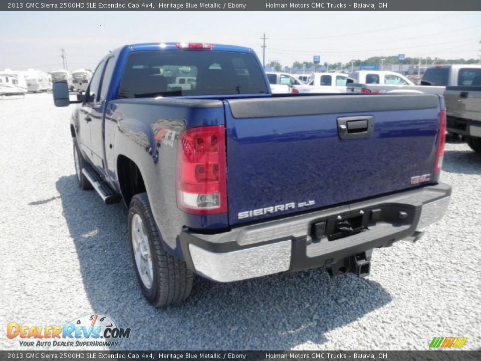 2013 GMC Sierra 2500HD SLE Extended Cab 4x4 Heritage Blue Metallic / Ebony Photo #17