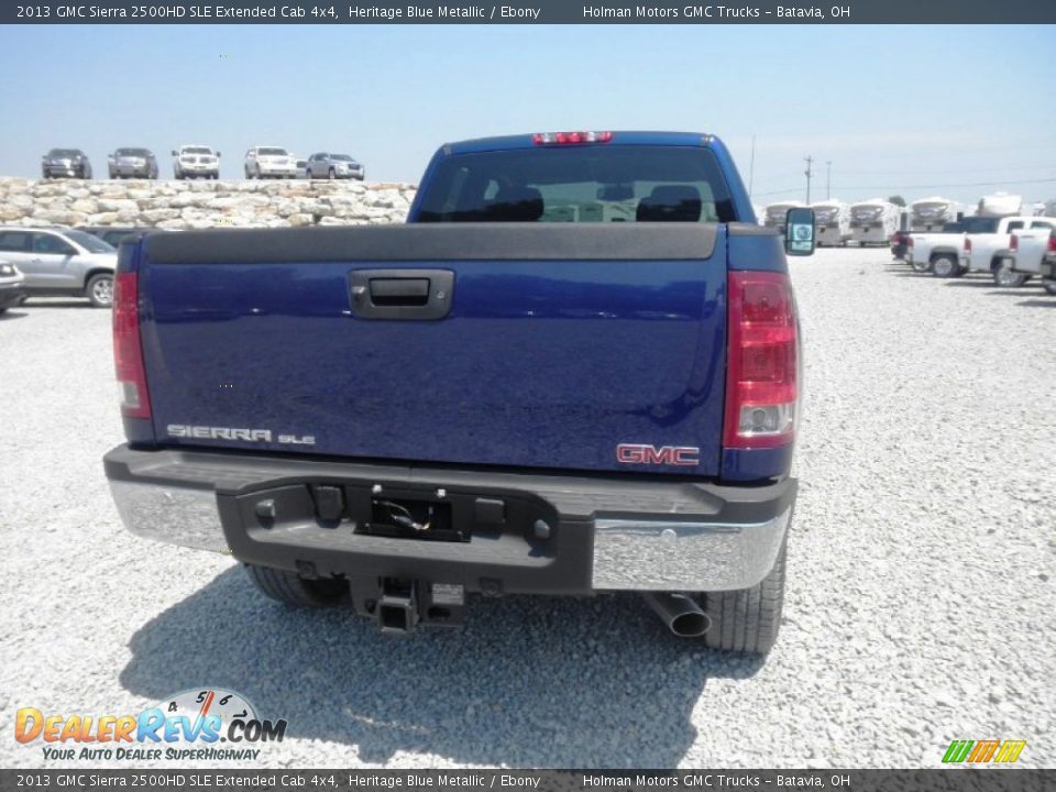 2013 GMC Sierra 2500HD SLE Extended Cab 4x4 Heritage Blue Metallic / Ebony Photo #18