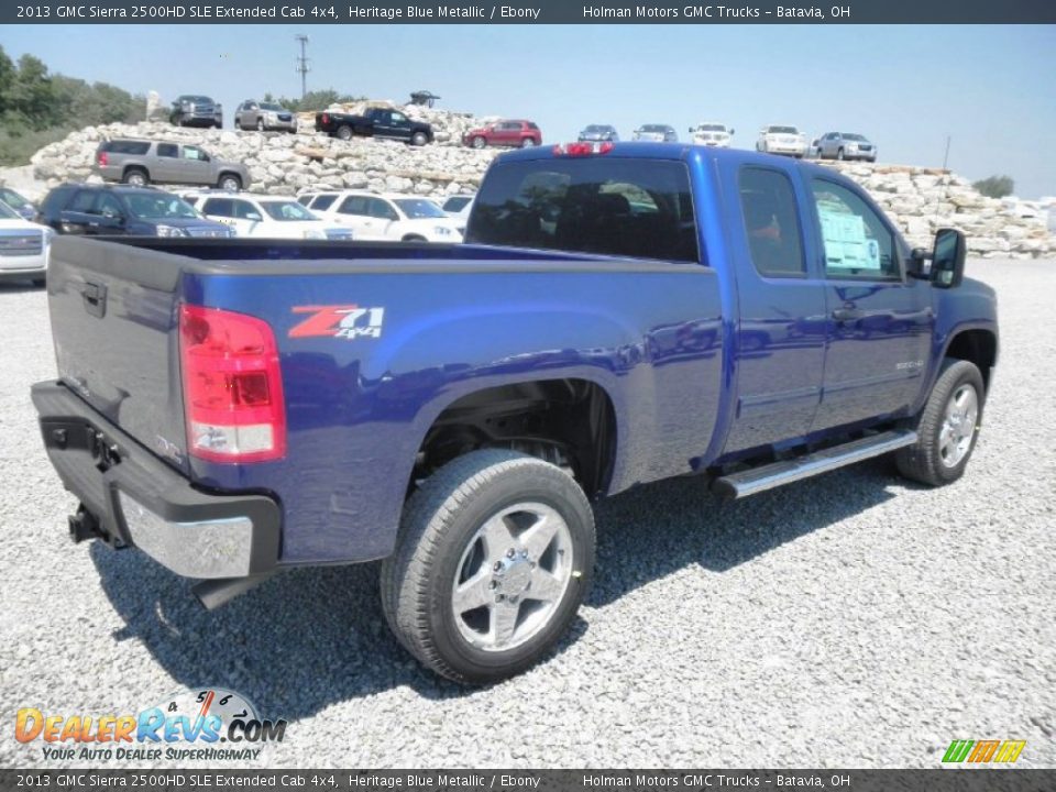 2013 GMC Sierra 2500HD SLE Extended Cab 4x4 Heritage Blue Metallic / Ebony Photo #24