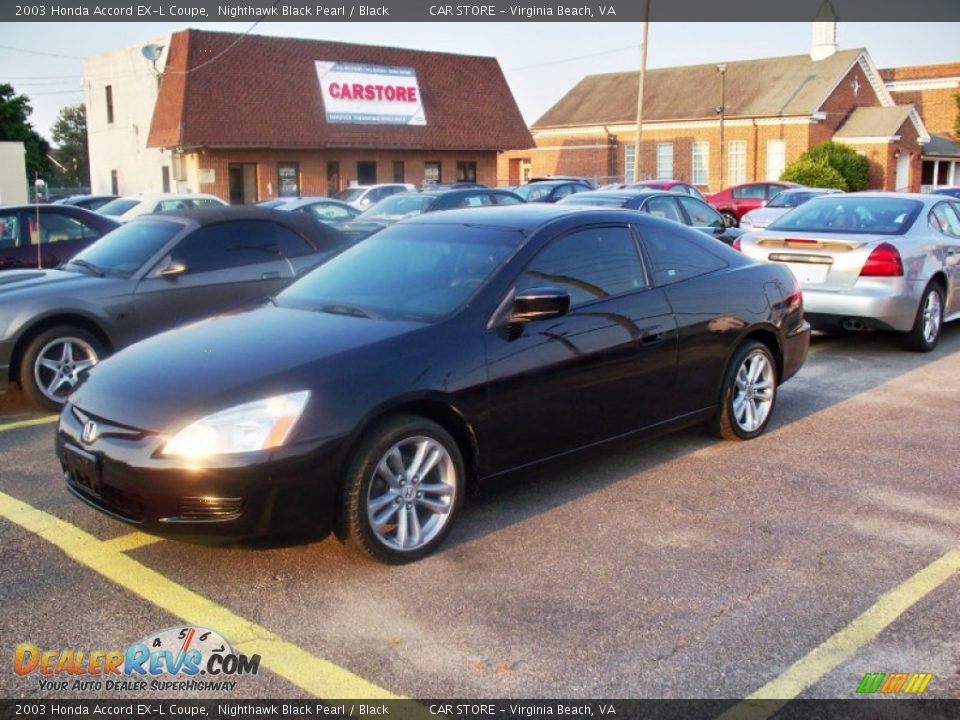 2003 Honda Accord EX-L Coupe Nighthawk Black Pearl / Black Photo #1