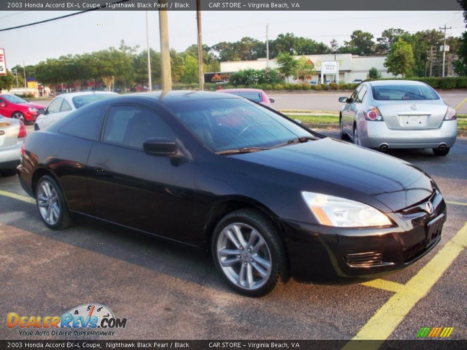 2003 Honda Accord EX-L Coupe Nighthawk Black Pearl / Black Photo #3
