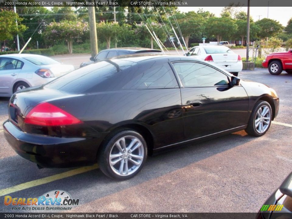 2003 Honda Accord EX-L Coupe Nighthawk Black Pearl / Black Photo #6