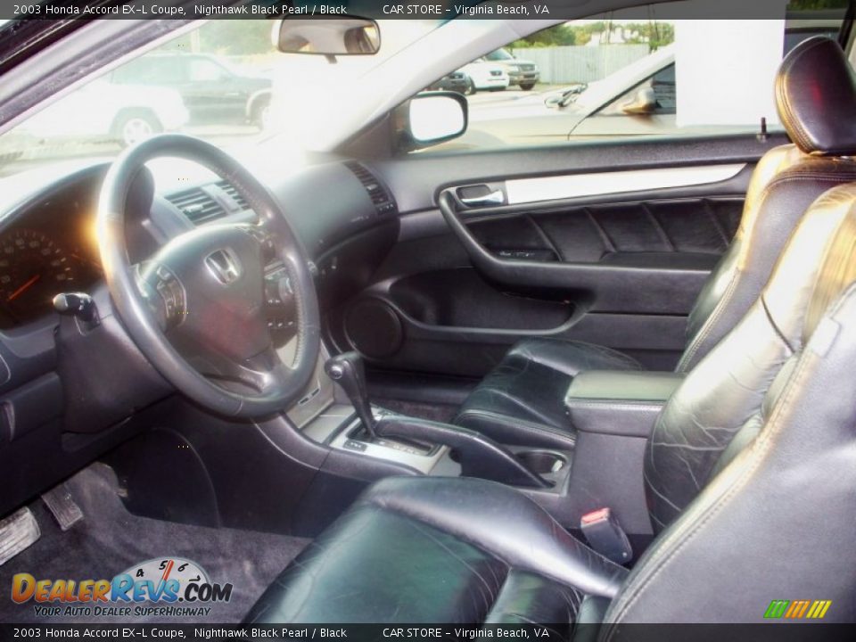 2003 Honda Accord EX-L Coupe Nighthawk Black Pearl / Black Photo #14