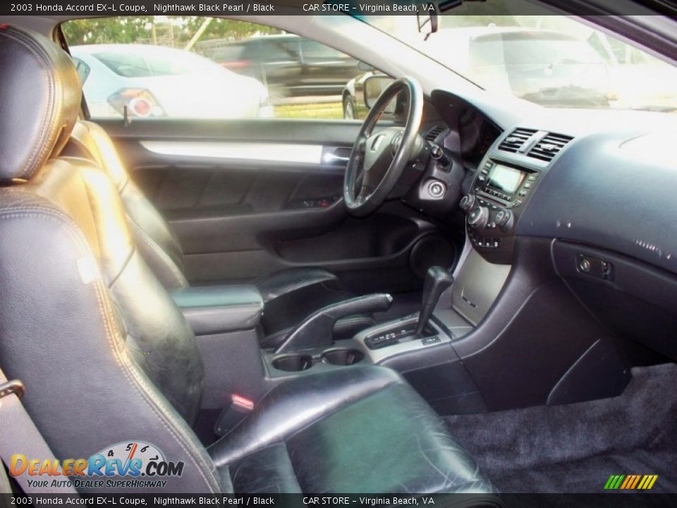 2003 Honda Accord EX-L Coupe Nighthawk Black Pearl / Black Photo #16