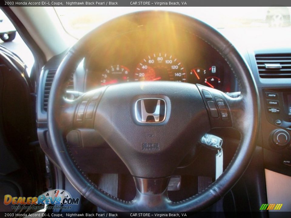 2003 Honda Accord EX-L Coupe Nighthawk Black Pearl / Black Photo #18