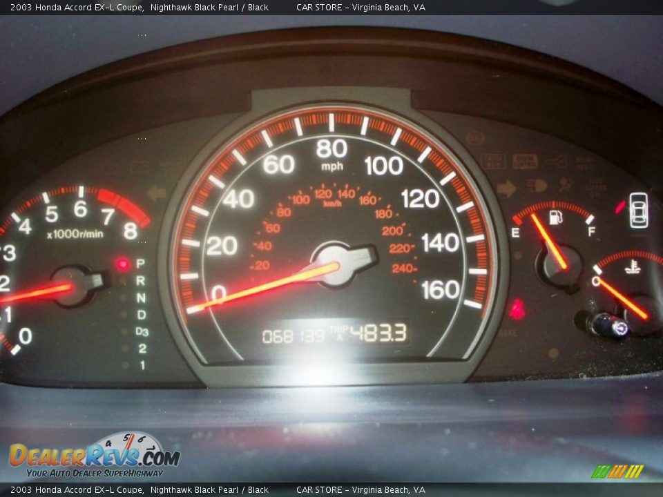 2003 Honda Accord EX-L Coupe Nighthawk Black Pearl / Black Photo #19