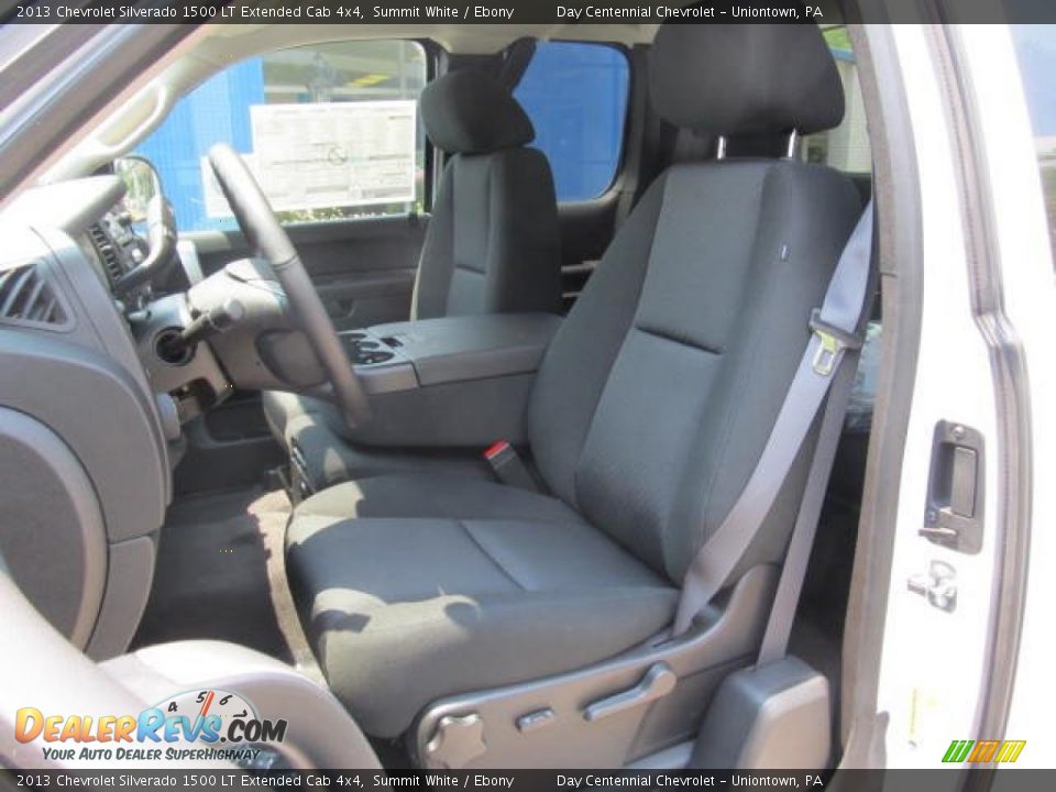 Ebony Interior - 2013 Chevrolet Silverado 1500 LT Extended Cab 4x4 Photo #8