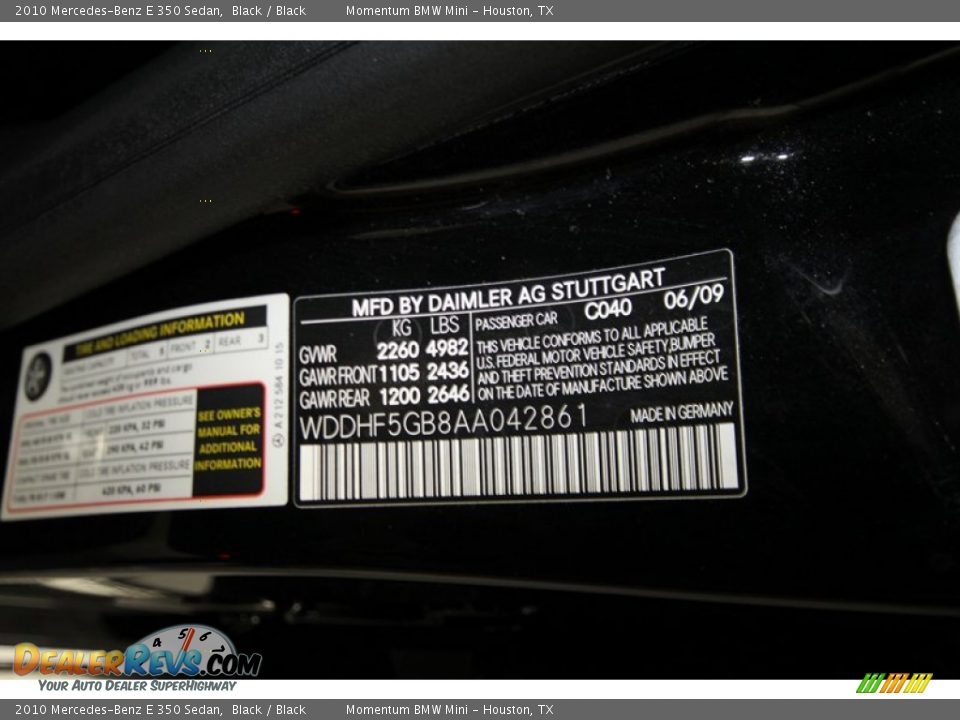 2010 Mercedes-Benz E 350 Sedan Black / Black Photo #12