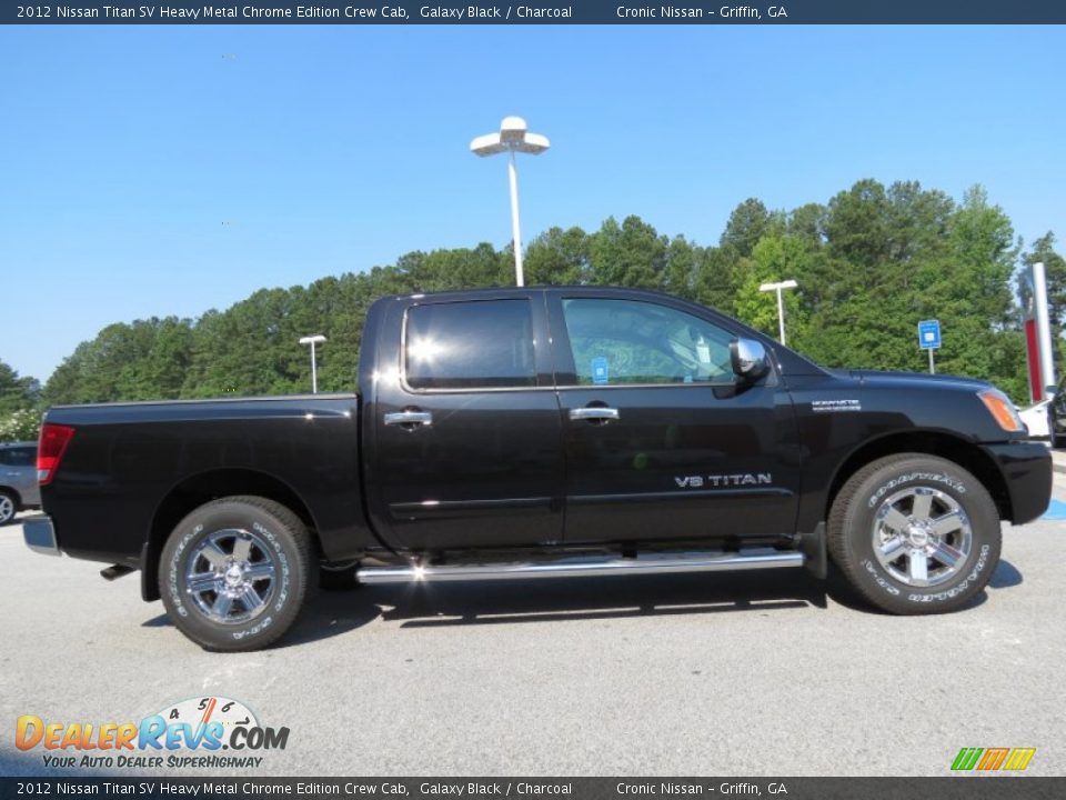 Galaxy Black 2012 Nissan Titan SV Heavy Metal Chrome Edition Crew Cab Photo #6