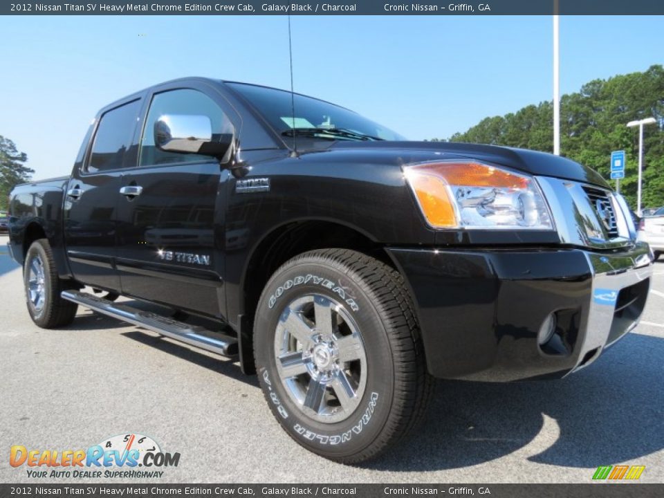 Front 3/4 View of 2012 Nissan Titan SV Heavy Metal Chrome Edition Crew Cab Photo #7