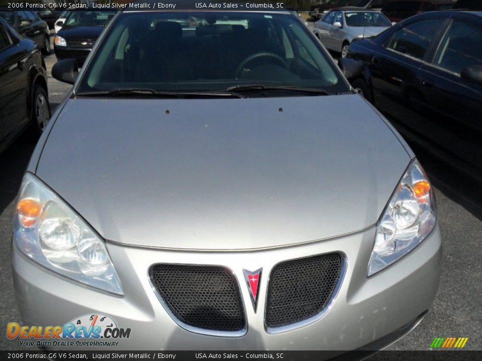2006 Pontiac G6 V6 Sedan Liquid Silver Metallic / Ebony Photo #1