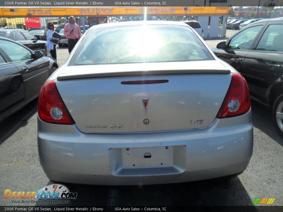 2006 Pontiac G6 V6 Sedan Liquid Silver Metallic / Ebony Photo #2
