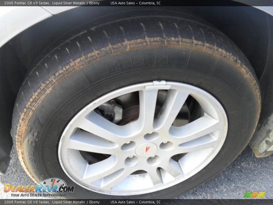2006 Pontiac G6 V6 Sedan Liquid Silver Metallic / Ebony Photo #10