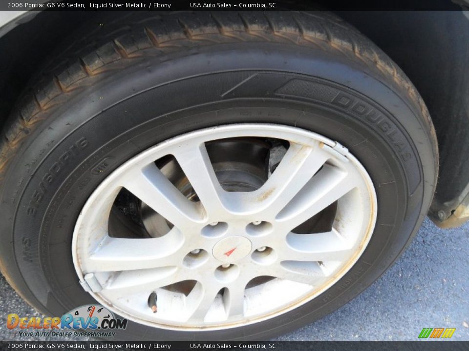 2006 Pontiac G6 V6 Sedan Liquid Silver Metallic / Ebony Photo #11