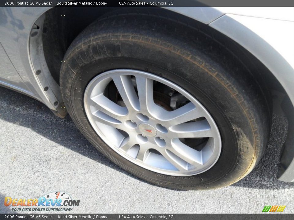 2006 Pontiac G6 V6 Sedan Liquid Silver Metallic / Ebony Photo #12