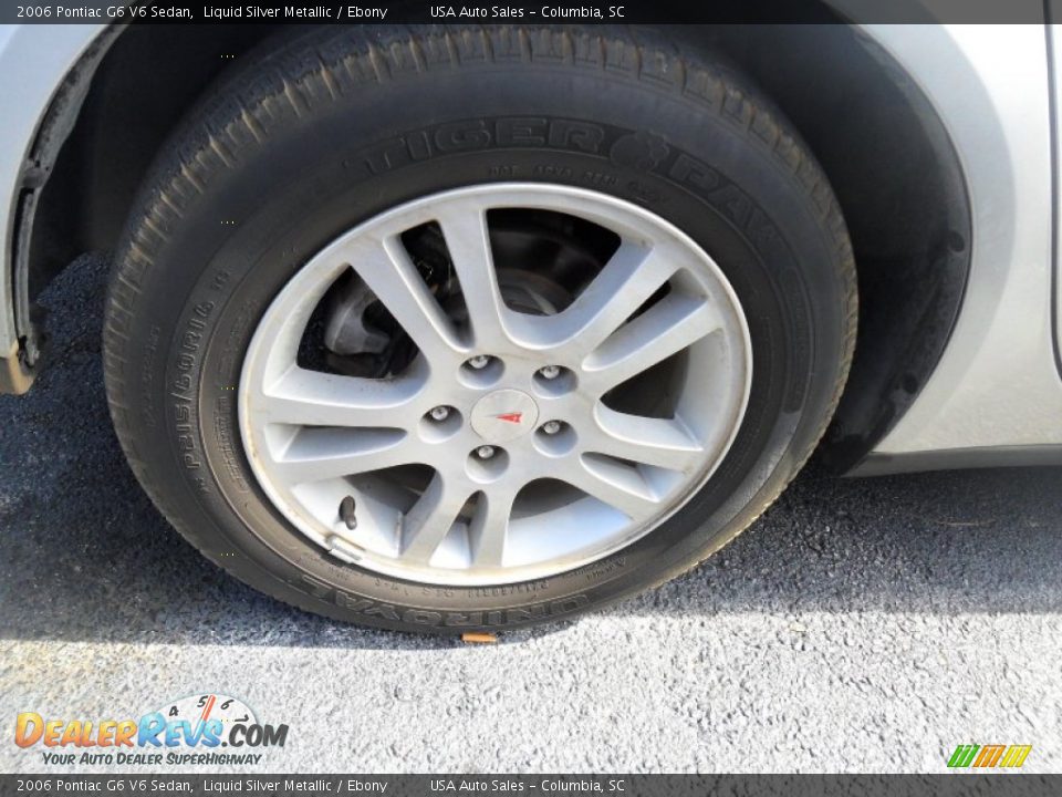 2006 Pontiac G6 V6 Sedan Liquid Silver Metallic / Ebony Photo #13