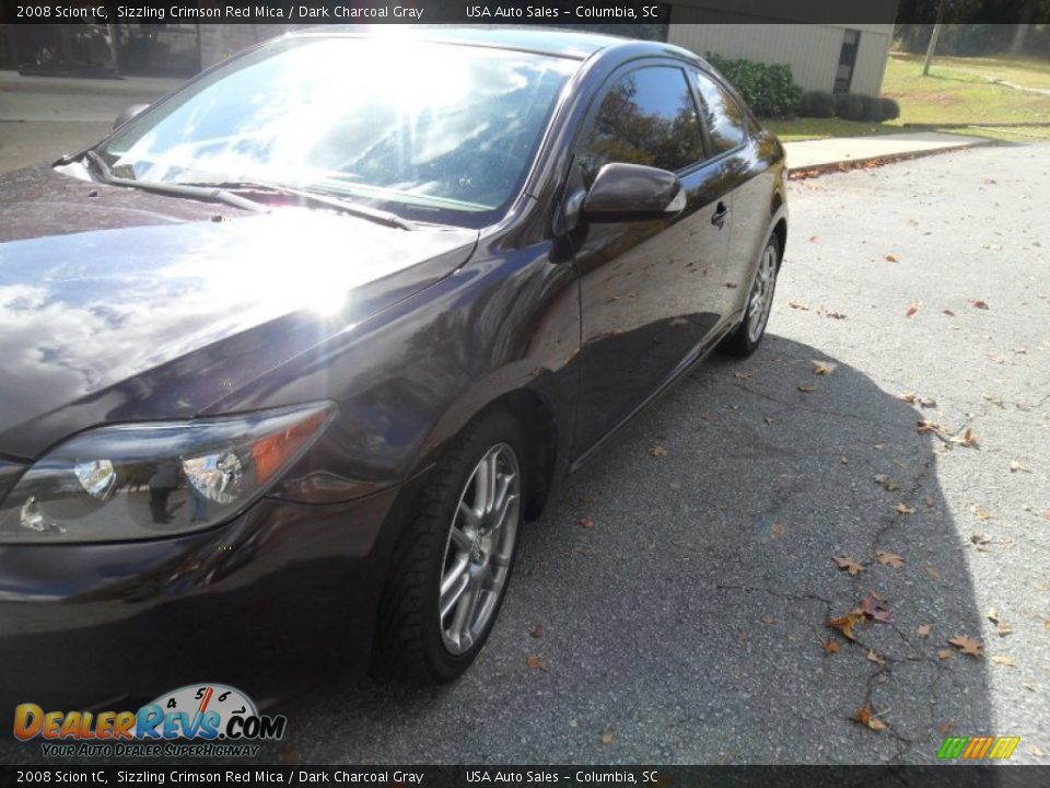 2008 Scion tC Sizzling Crimson Red Mica / Dark Charcoal Gray Photo #2