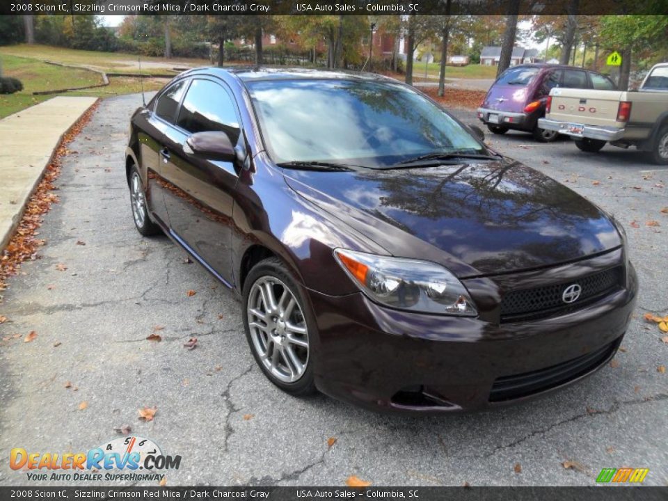 2008 Scion tC Sizzling Crimson Red Mica / Dark Charcoal Gray Photo #5