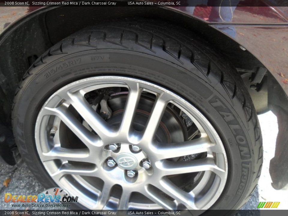 2008 Scion tC Sizzling Crimson Red Mica / Dark Charcoal Gray Photo #16