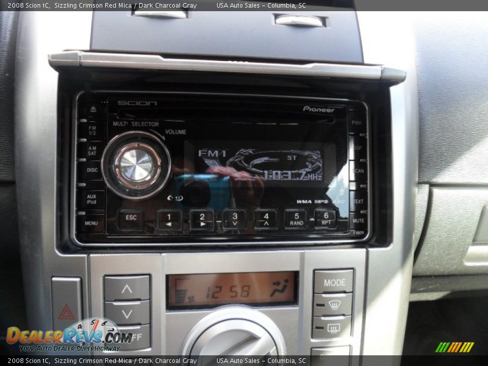 2008 Scion tC Sizzling Crimson Red Mica / Dark Charcoal Gray Photo #26