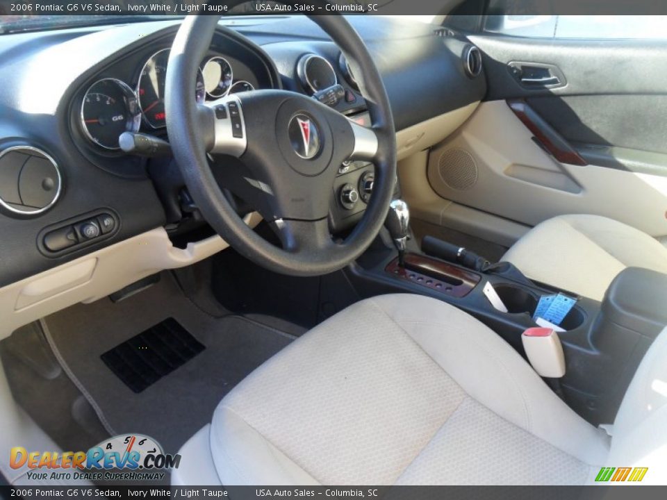 2006 Pontiac G6 V6 Sedan Ivory White / Light Taupe Photo #14