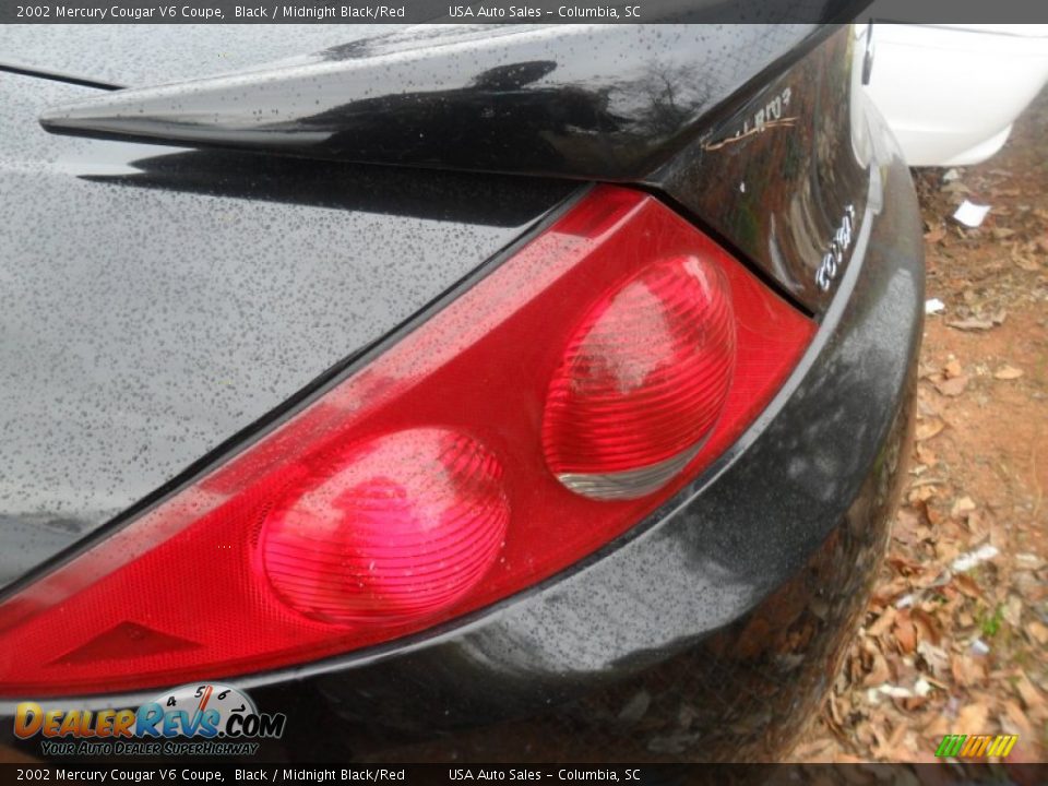2002 Mercury Cougar V6 Coupe Black / Midnight Black/Red Photo #4