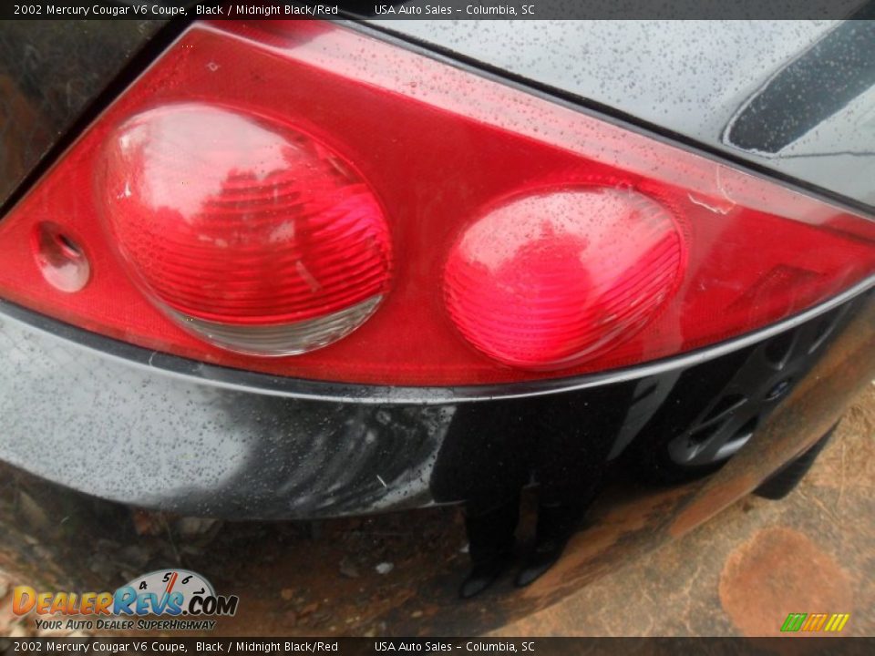 2002 Mercury Cougar V6 Coupe Black / Midnight Black/Red Photo #5