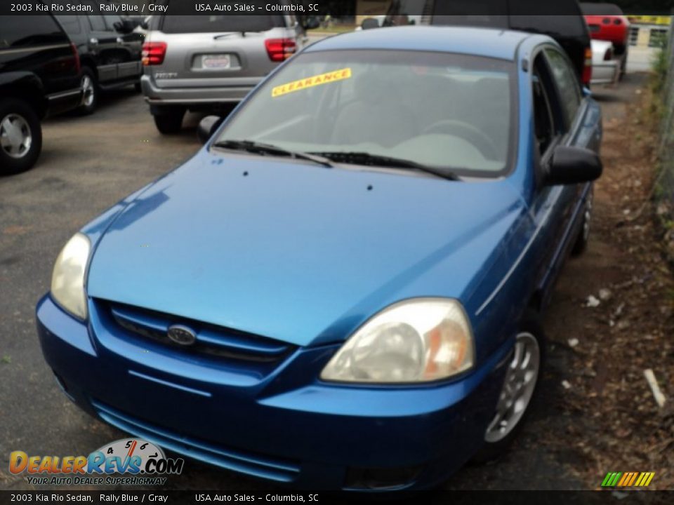 2003 Kia Rio Sedan Rally Blue / Gray Photo #1