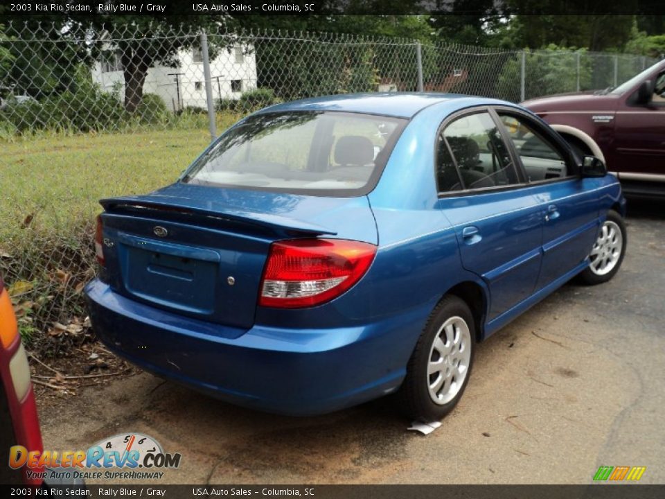 2003 Kia Rio Sedan Rally Blue / Gray Photo #4