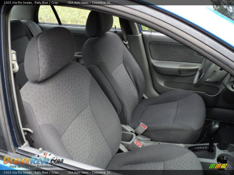 2003 Kia Rio Sedan Rally Blue / Gray Photo #5