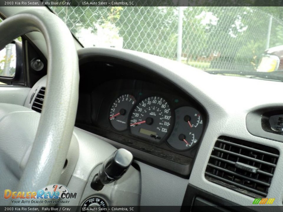2003 Kia Rio Sedan Rally Blue / Gray Photo #7