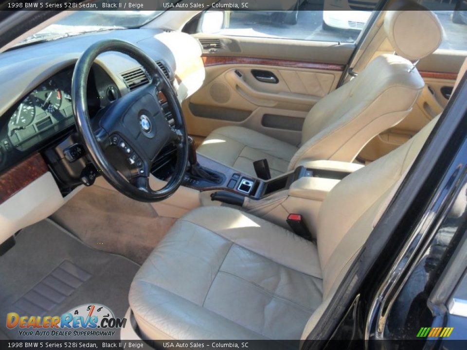 1998 BMW 5 Series 528i Sedan Black II / Beige Photo #11
