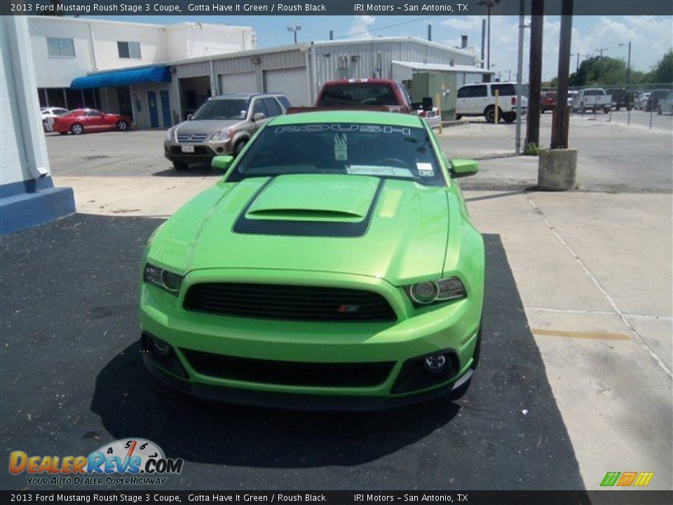 2013 Ford Mustang Roush Stage 3 Coupe Gotta Have It Green / Roush Black Photo #2
