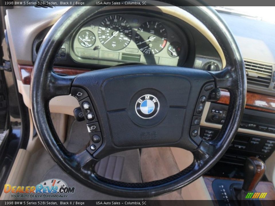 1998 BMW 5 Series 528i Sedan Black II / Beige Photo #13